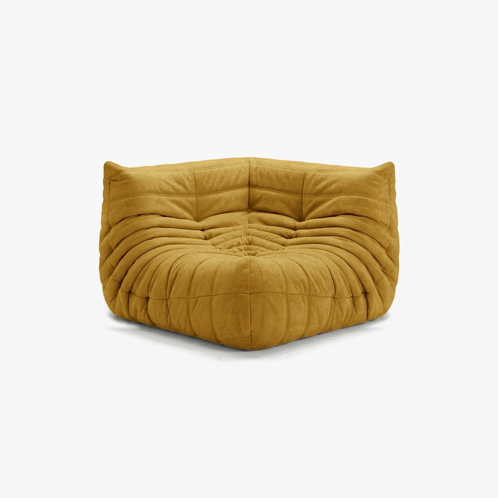 Module d'angle ANGELO effet daim Curry, vue de biais, angle de l'assise de face