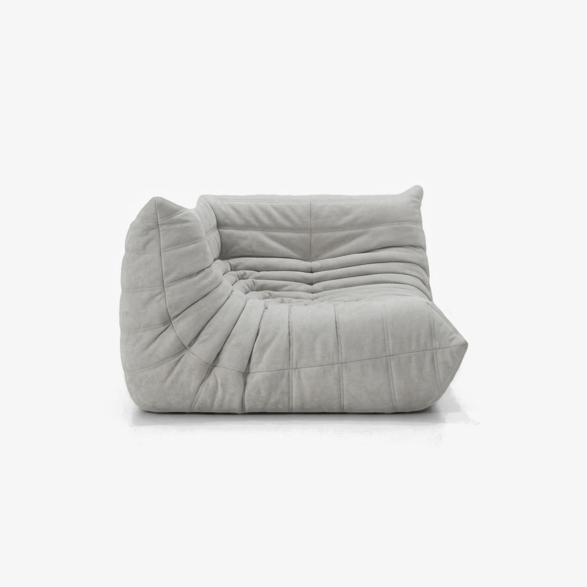 Module d'angle ANGELO effet daim Nuage, vue de trois-quarts côté assise