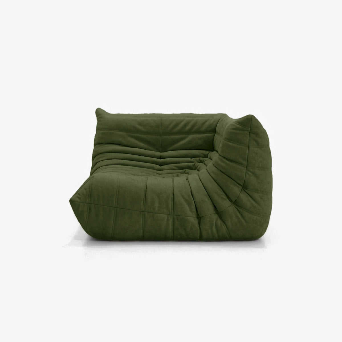 Module d'angle ANGELO effet daim Olive, vue de face