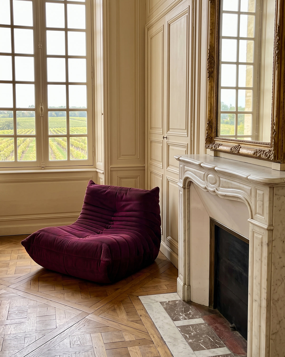 BALTAZAR velours côtelé grenat, Bordeaux