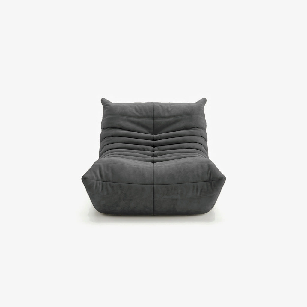 Fauteuil BALTAZAR effet daim Anthracite, vue de face