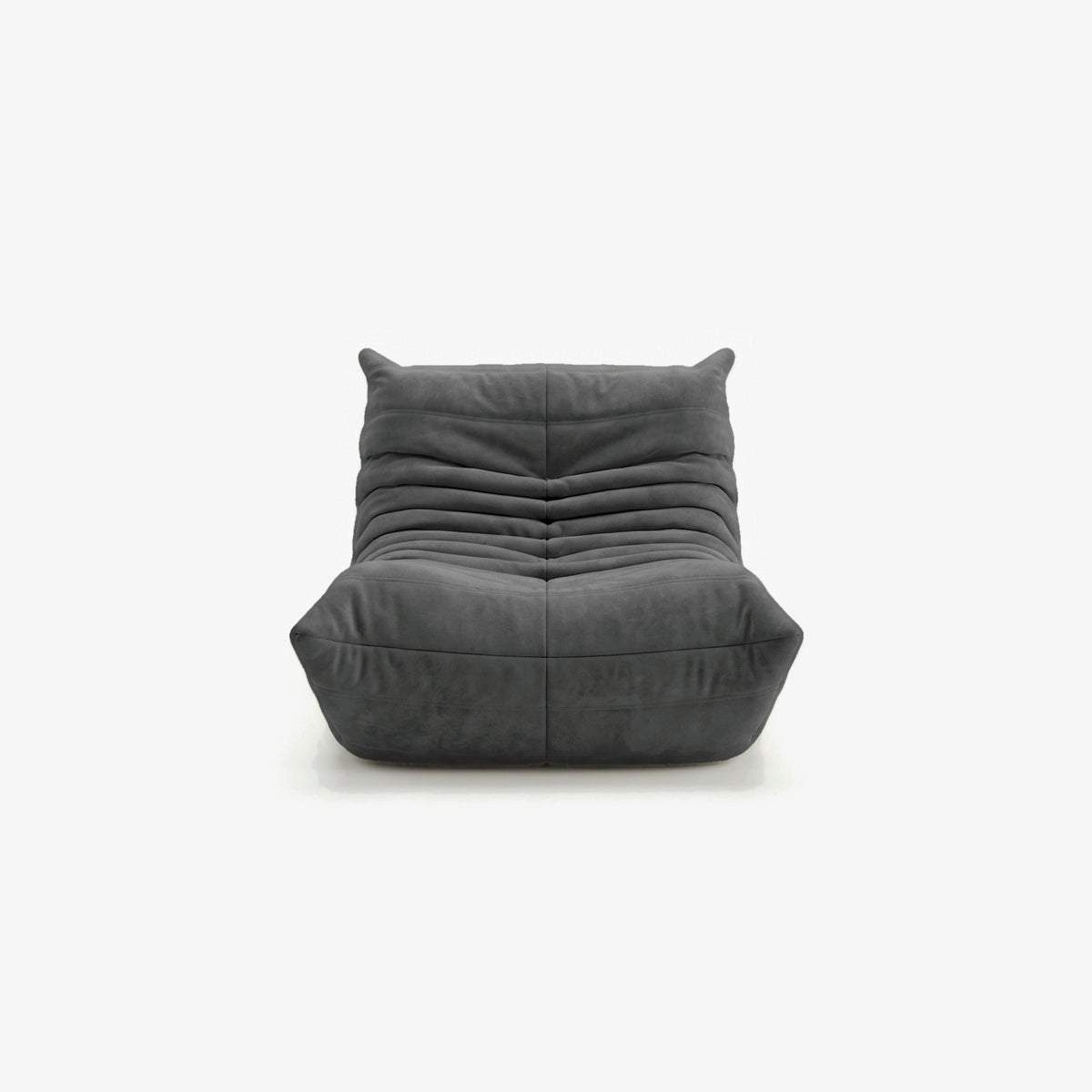 Fauteuil BALTAZAR effet daim Anthracite, vue de face