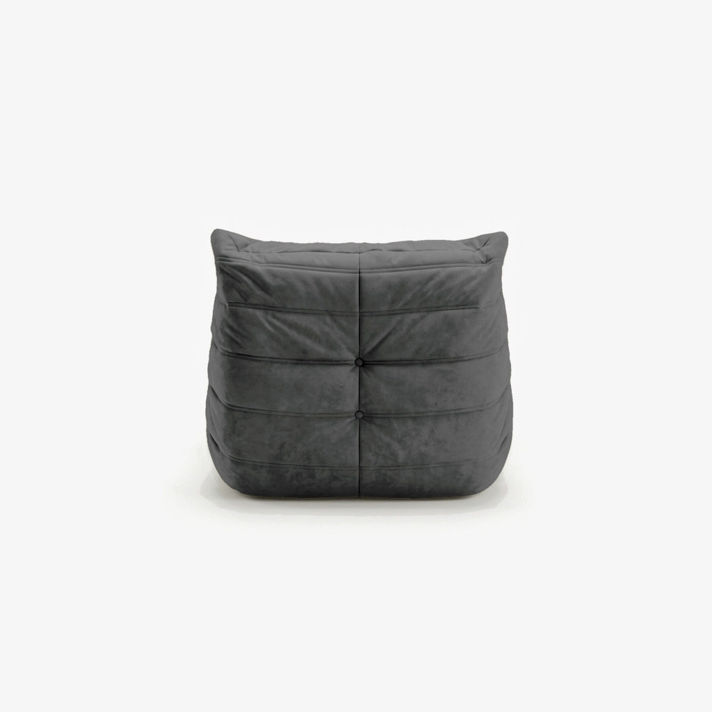 Fauteuil BALTAZAR effet daim Anthracite, vue de dos