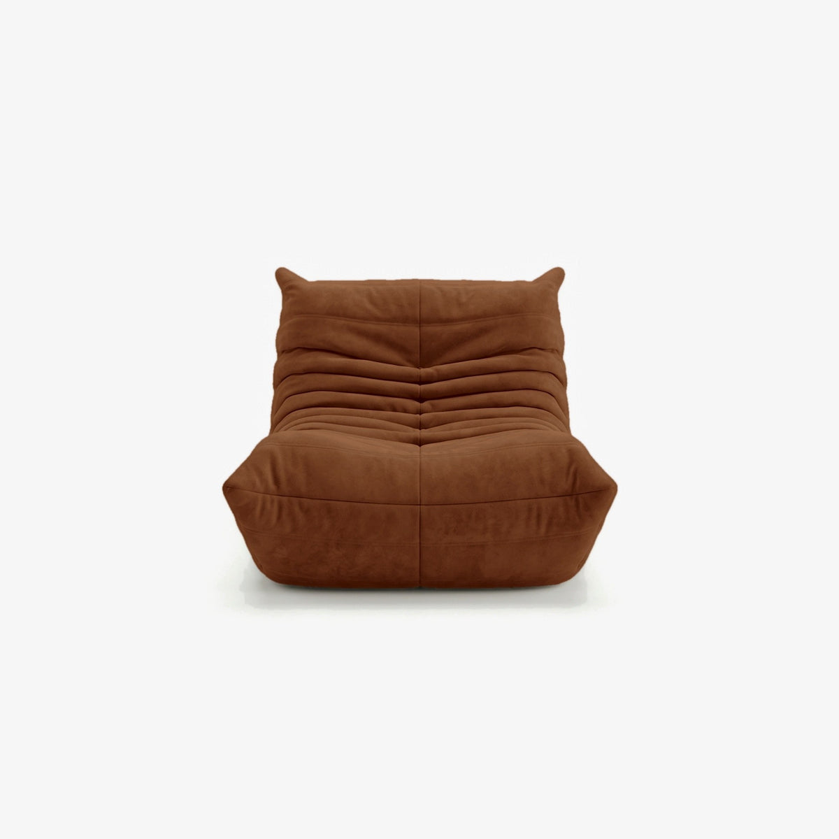 Fauteuil BALTAZAR effet daim Caramel, vue de face