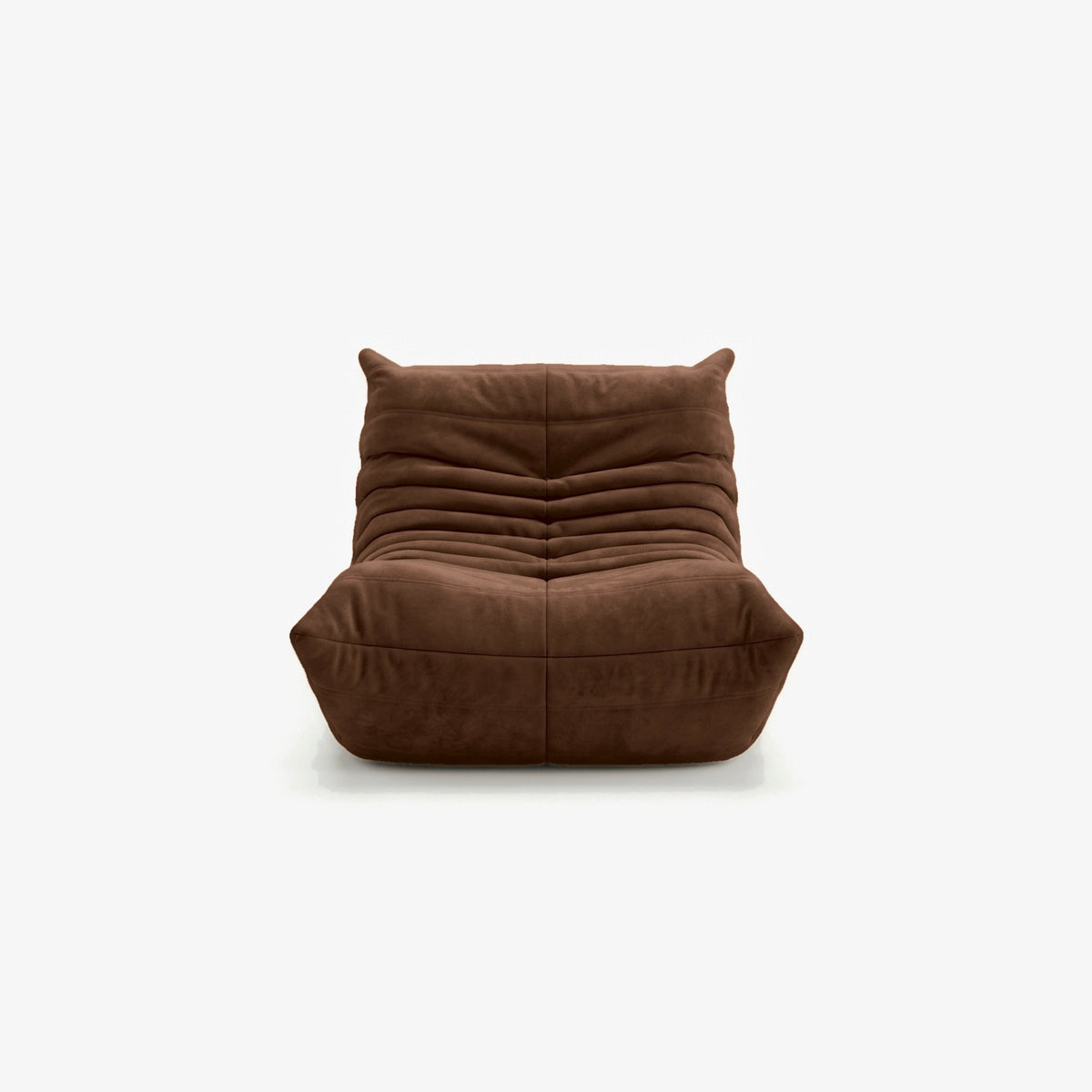 Fauteuil BALTAZAR effet daim Chocolat, vue de face