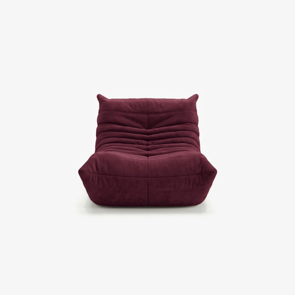 Fauteuil BALTAZAR effet daim Grenat, vue de face
