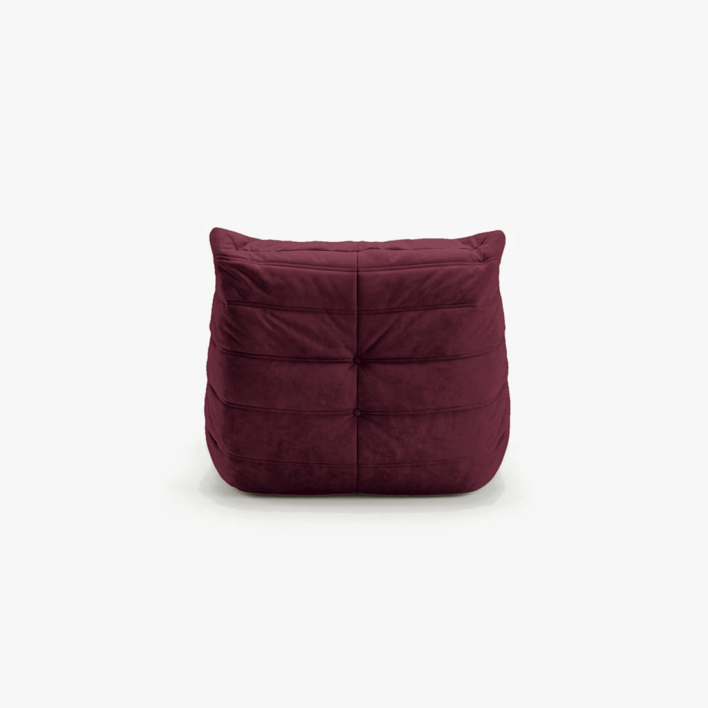 Fauteuil BALTAZAR effet daim Grenat, vue de dos