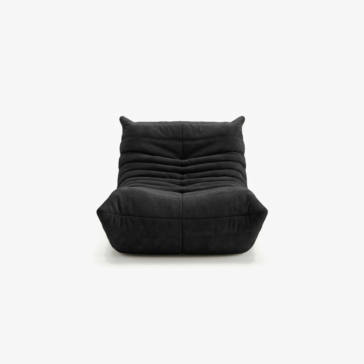 Fauteuil BALTAZAR effet daim Noir, vue de face