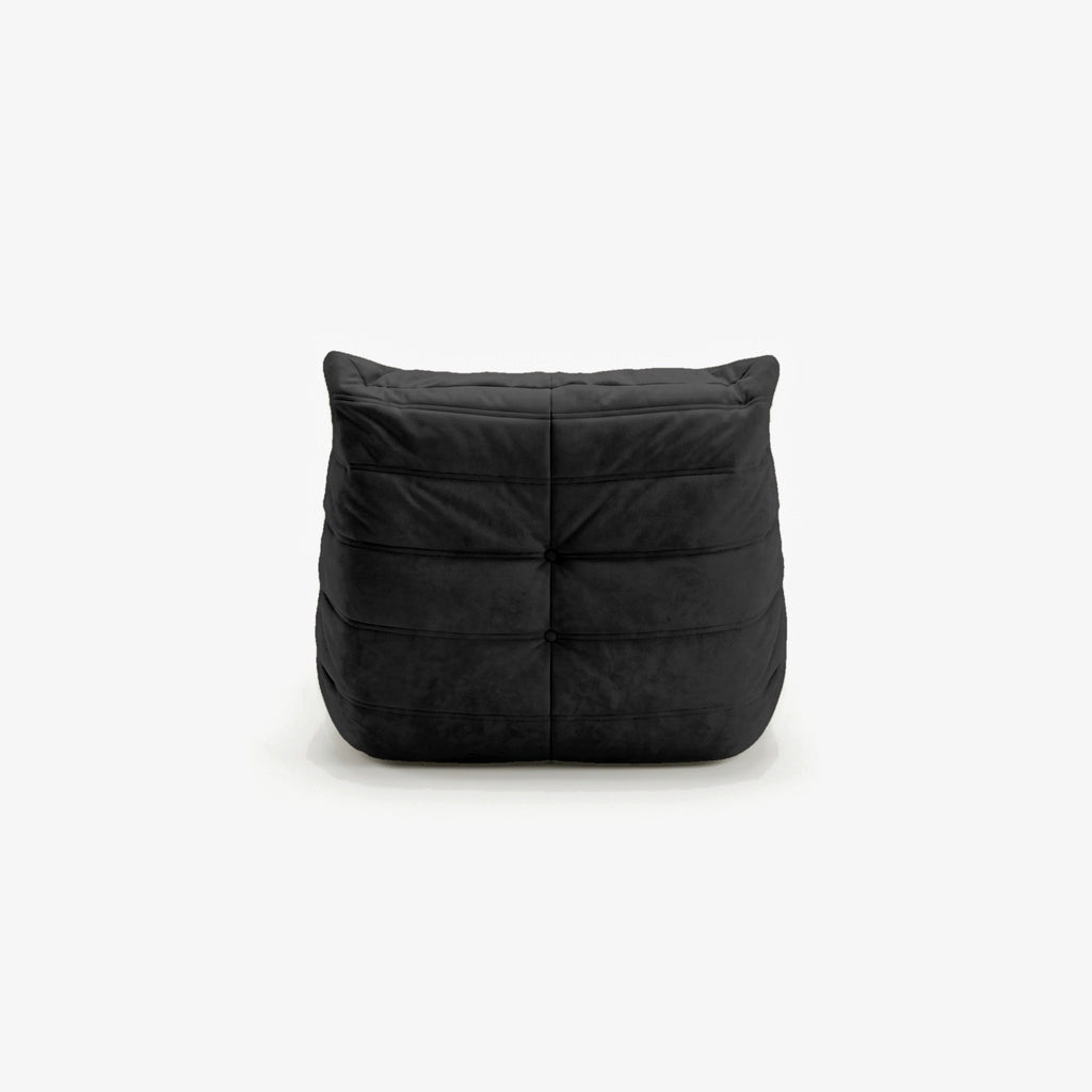 Fauteuil BALTAZAR effet daim Noir, vue de dos