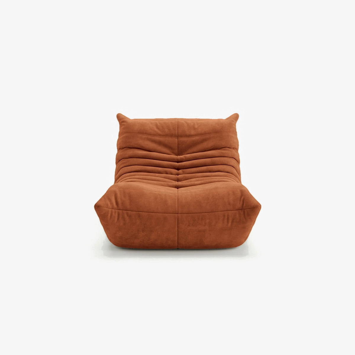 Fauteuil BALTAZAR effet daim Ocre, vue de face