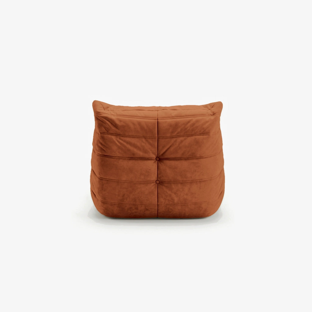 Fauteuil BALTAZAR effet daim Ocre, vue de dos