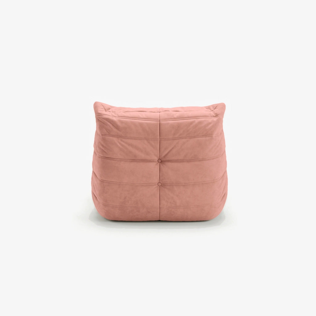 Fauteuil BALTAZAR effet daim Rose, vue de dos