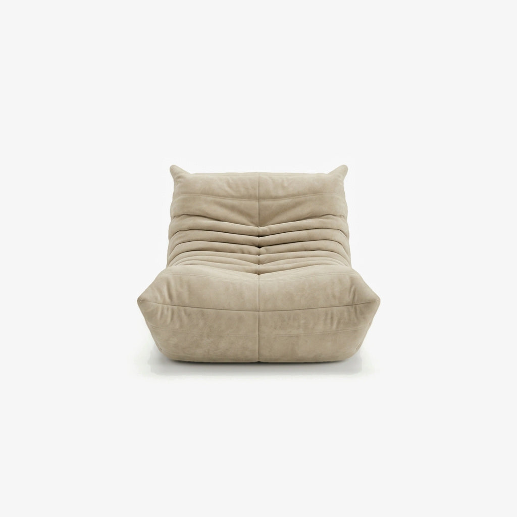Fauteuil BALTAZAR effet daim Sable, vue de face