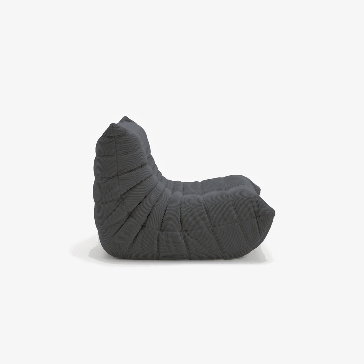 Fauteuil BALTAZAR velours côtelé Anthracite, vue de profil