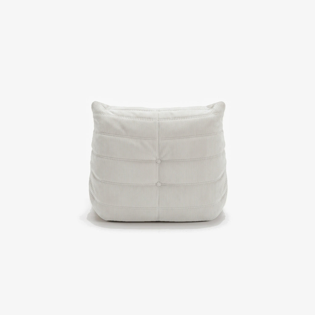 Fauteuil BALTAZAR velours côtelé Blanc, vue de dos