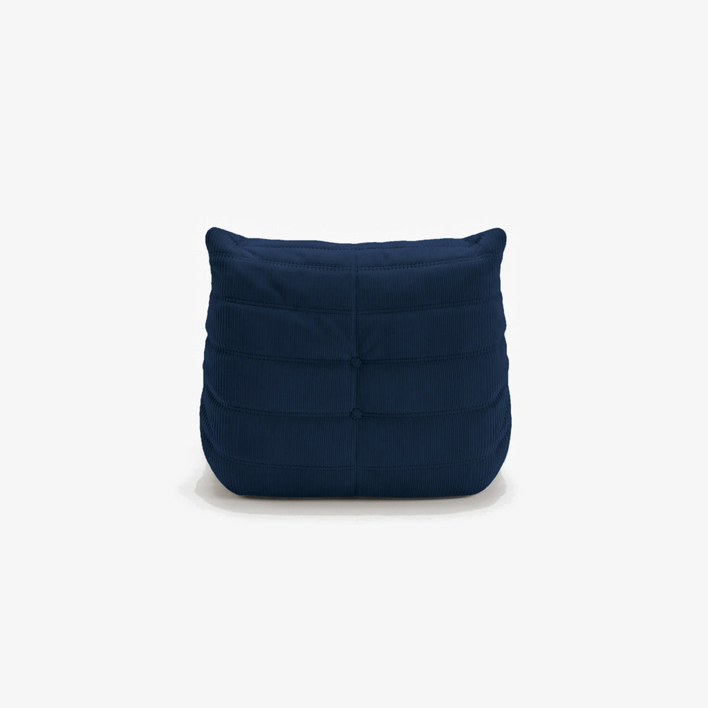 Fauteuil BALTAZAR velours côtelé Bleu nuit, vue de dos