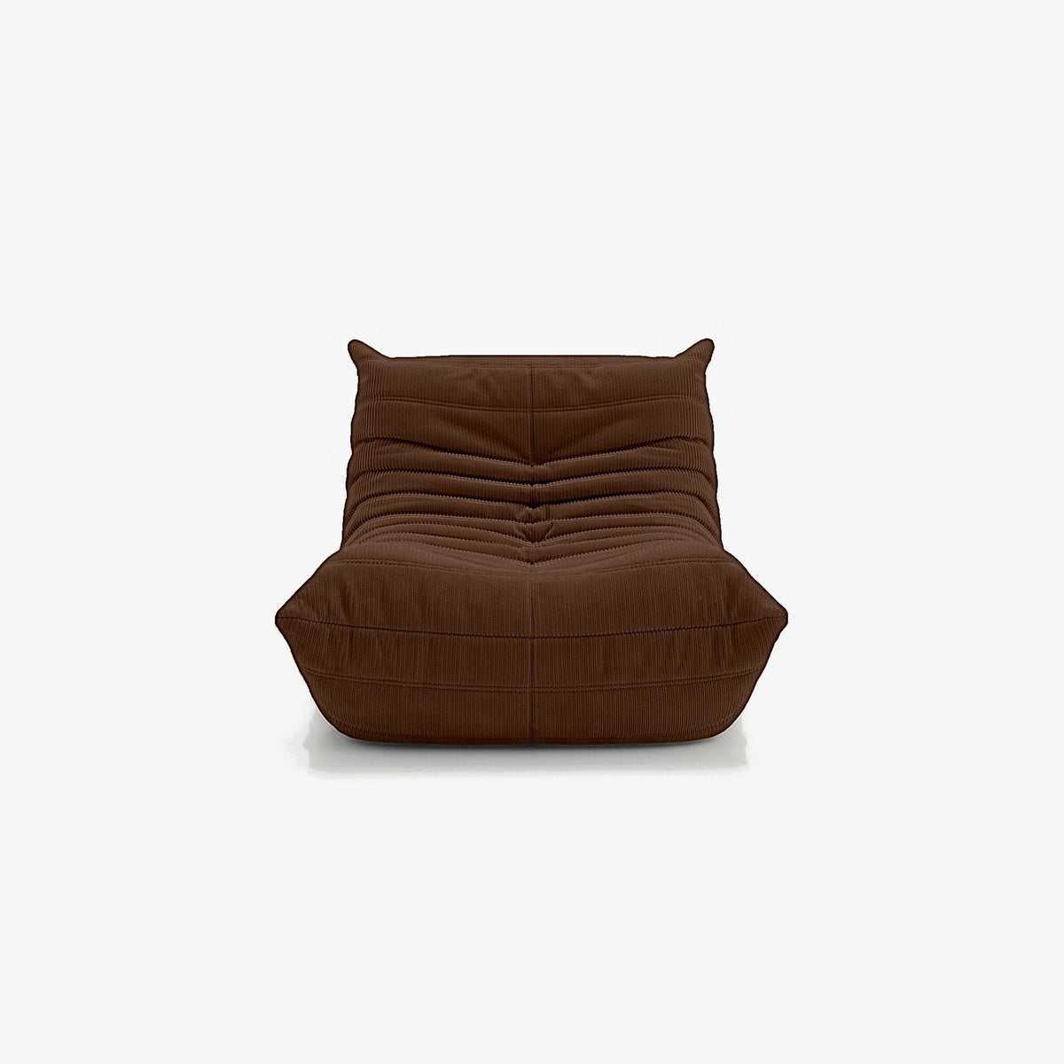 Fauteuil BALTAZAR velours côtelé Chocolat, vue de face