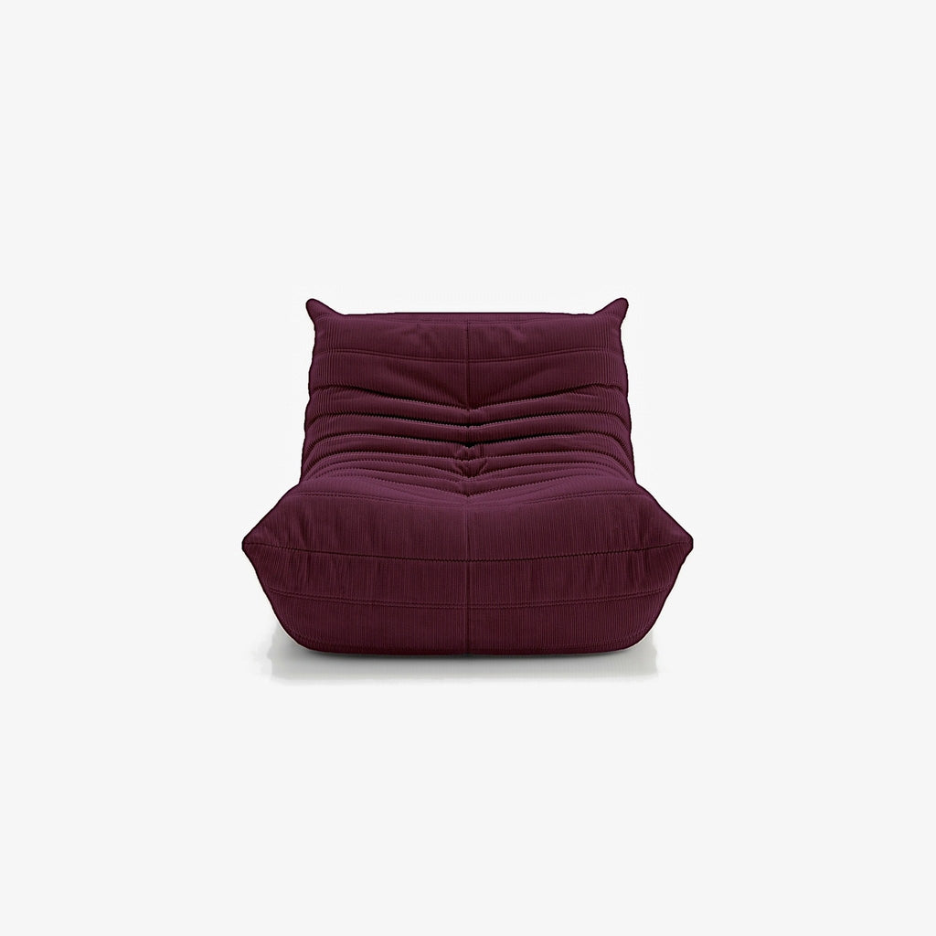 Fauteuil BALTAZAR velours côtelé Grenat, vue de face