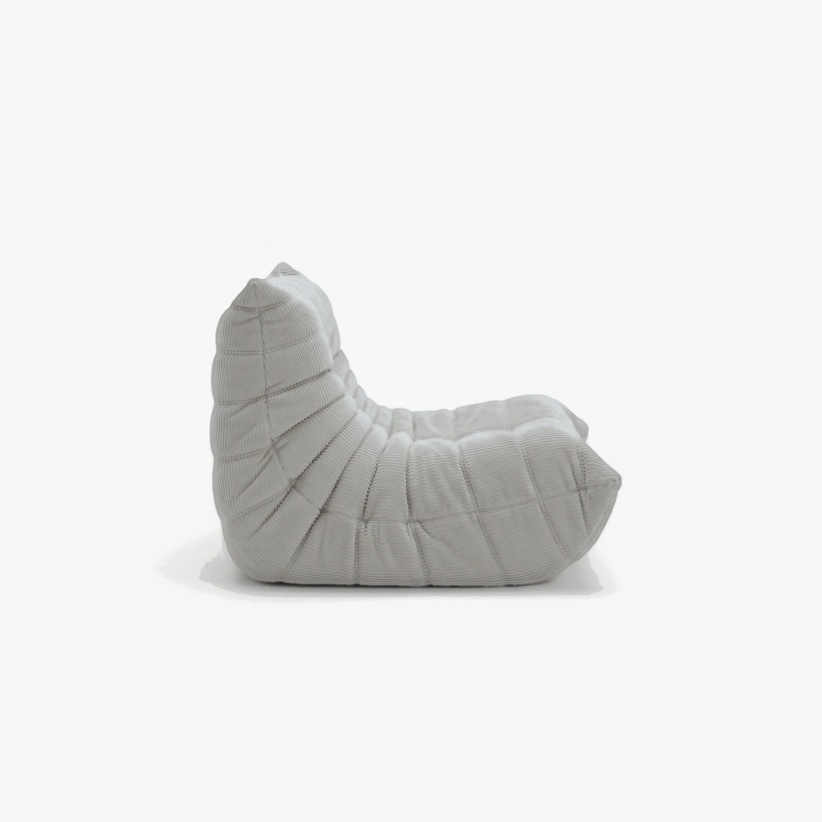 Fauteuil BALTAZAR velours côtelé Nuage, vue de profil