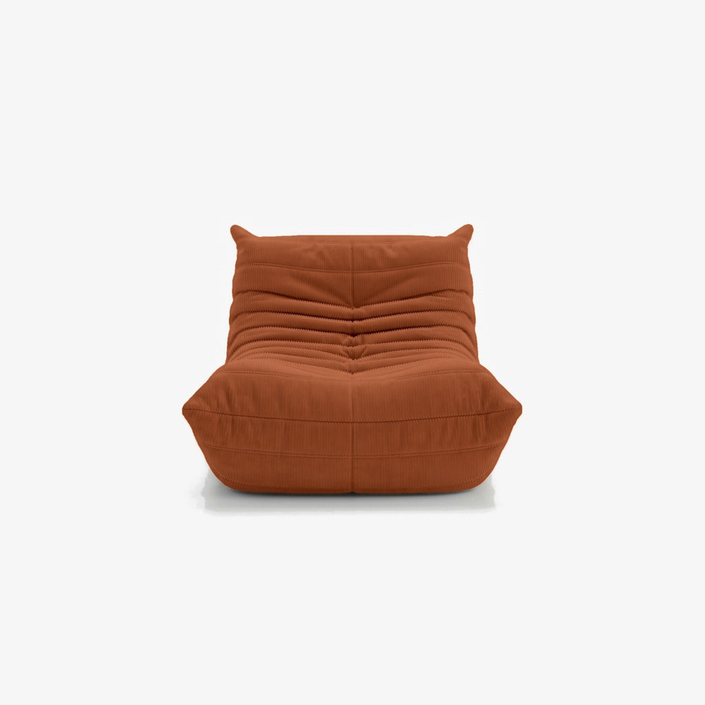 Fauteuil BALTAZAR velours côtelé Ocre, vue de face