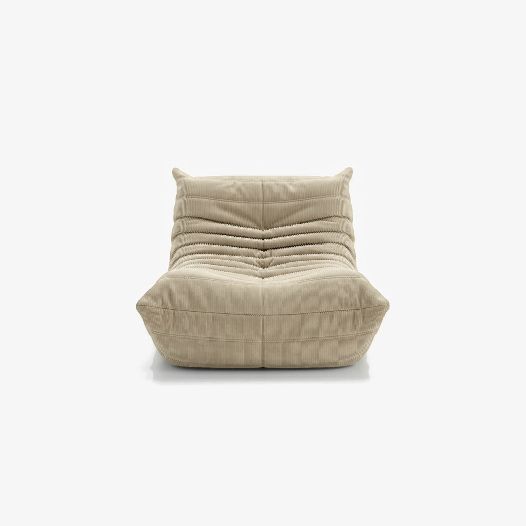 Fauteuil BALTAZAR velours côtelé Sable, vue de face