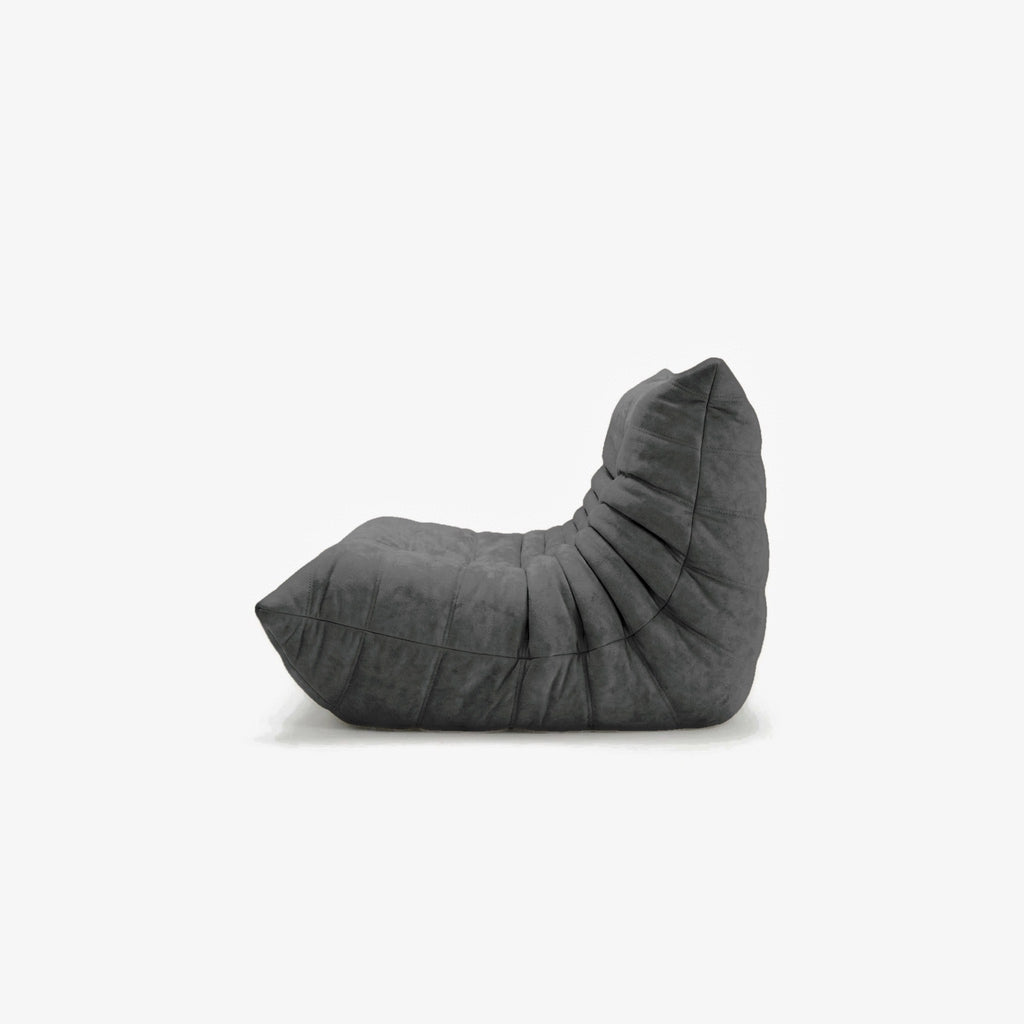Canapé DIANA effet daim Anthracite, vue de profil