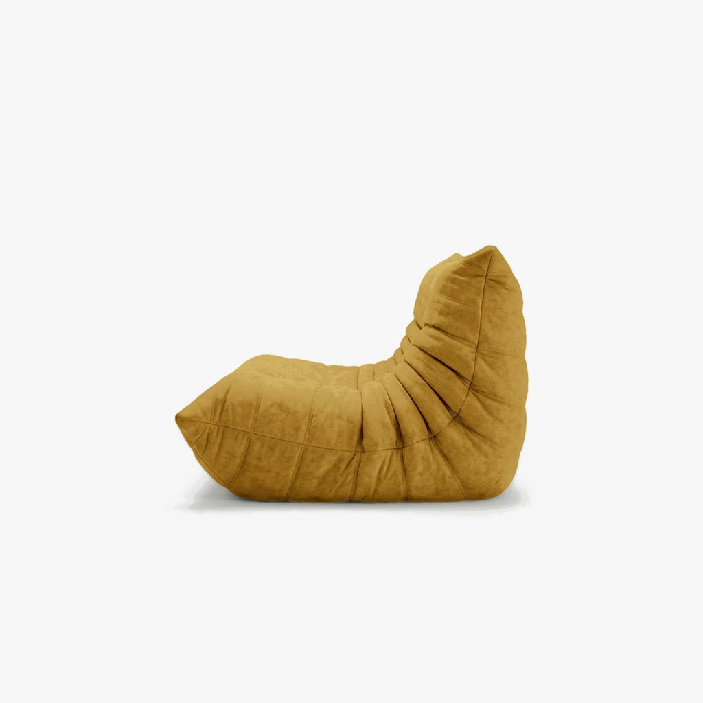 Canapé DIANA effet daim Curry, vue de profil