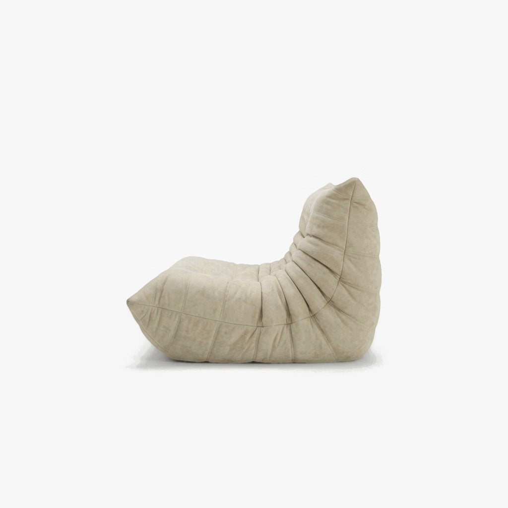 Canapé DIANA effet daim Sable, vue de profil