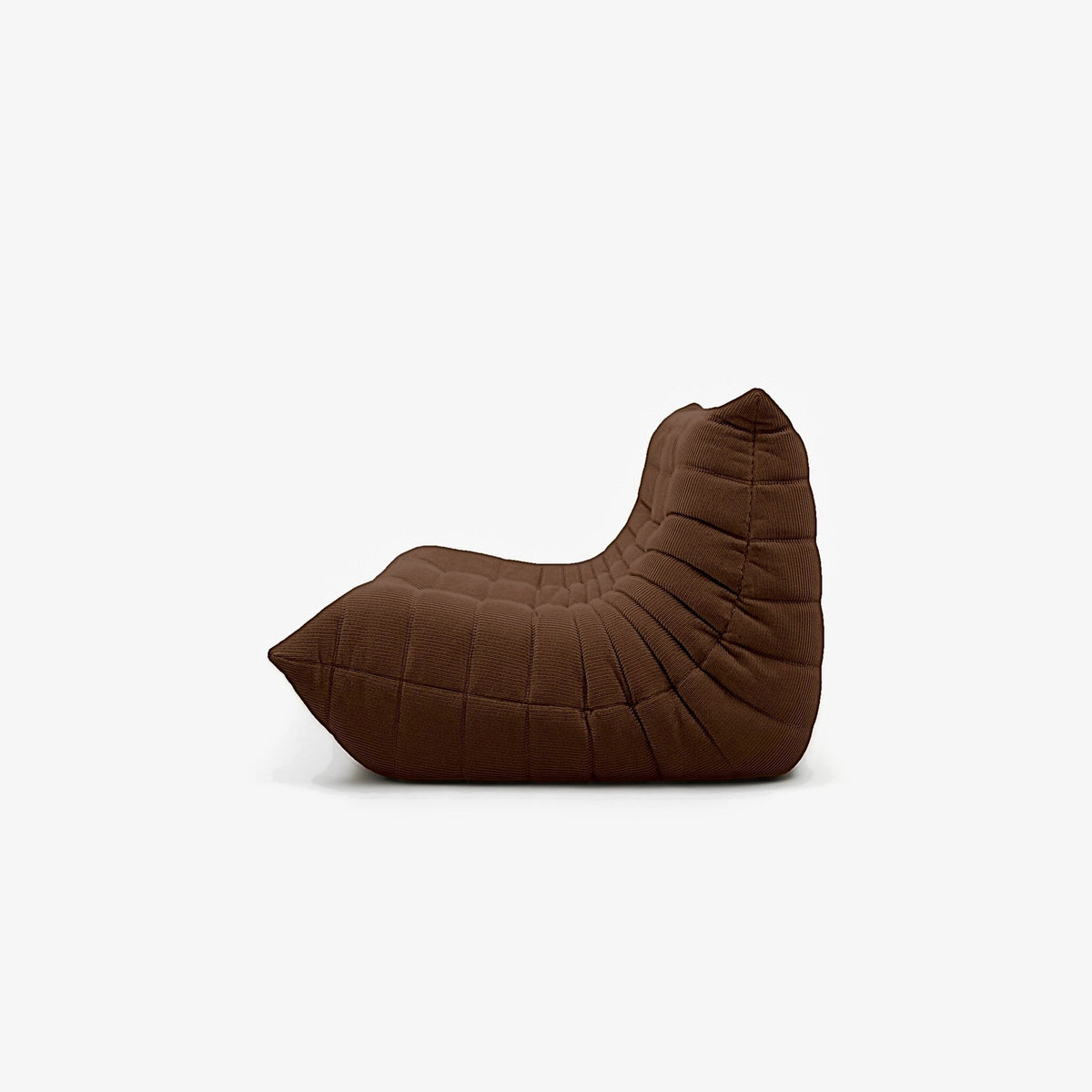 Canapé DIANA velours côtelé Chocolat, vue de profil