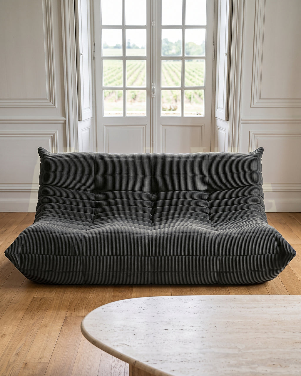 MARA velours côtelé anthracite, Bordeaux