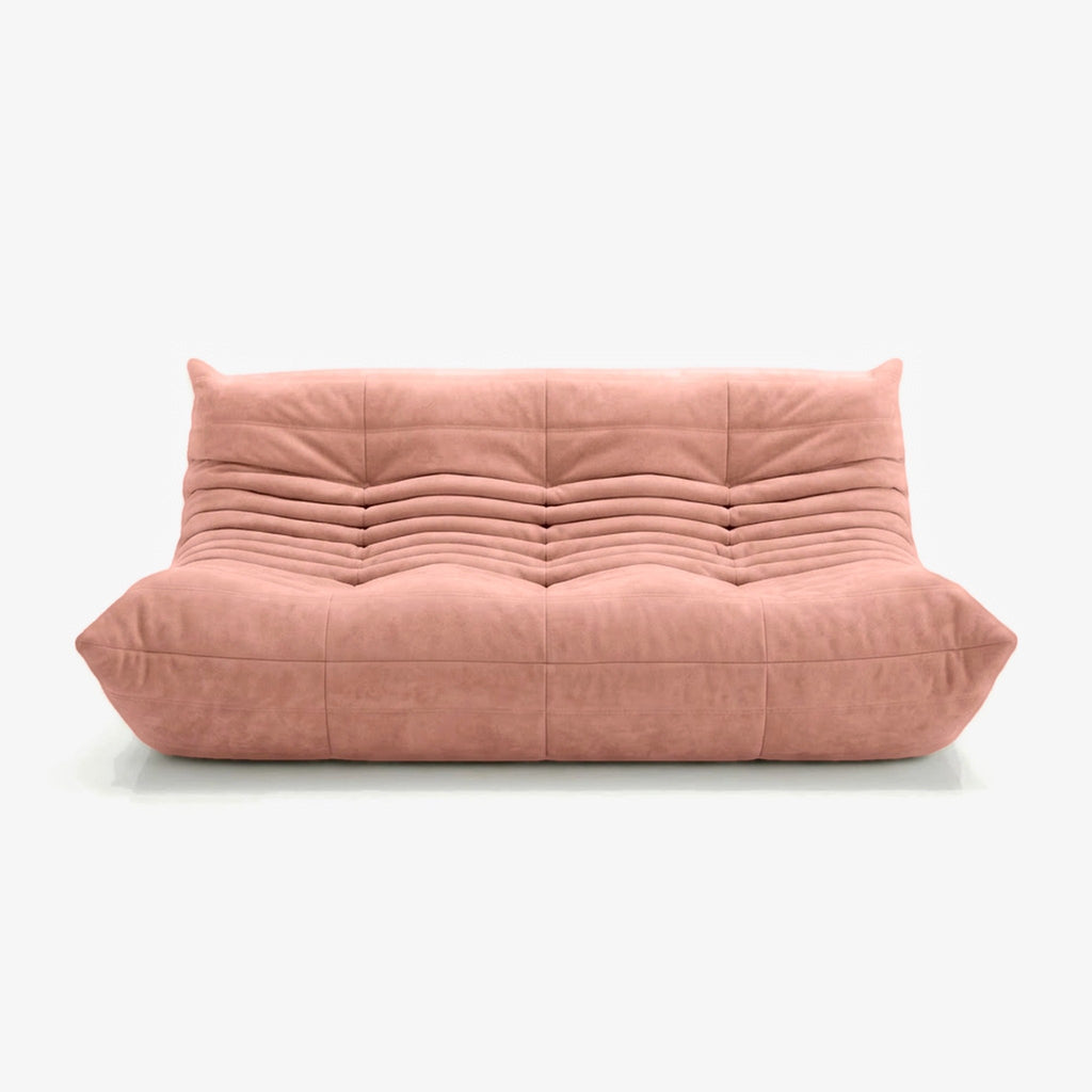 Canapé MARA effet daim Rose, vue de face
