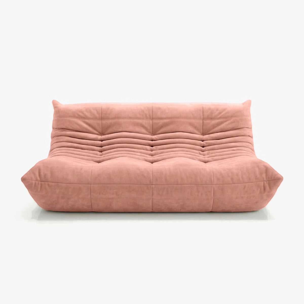 Canapé MARA effet daim Rose, vue de face