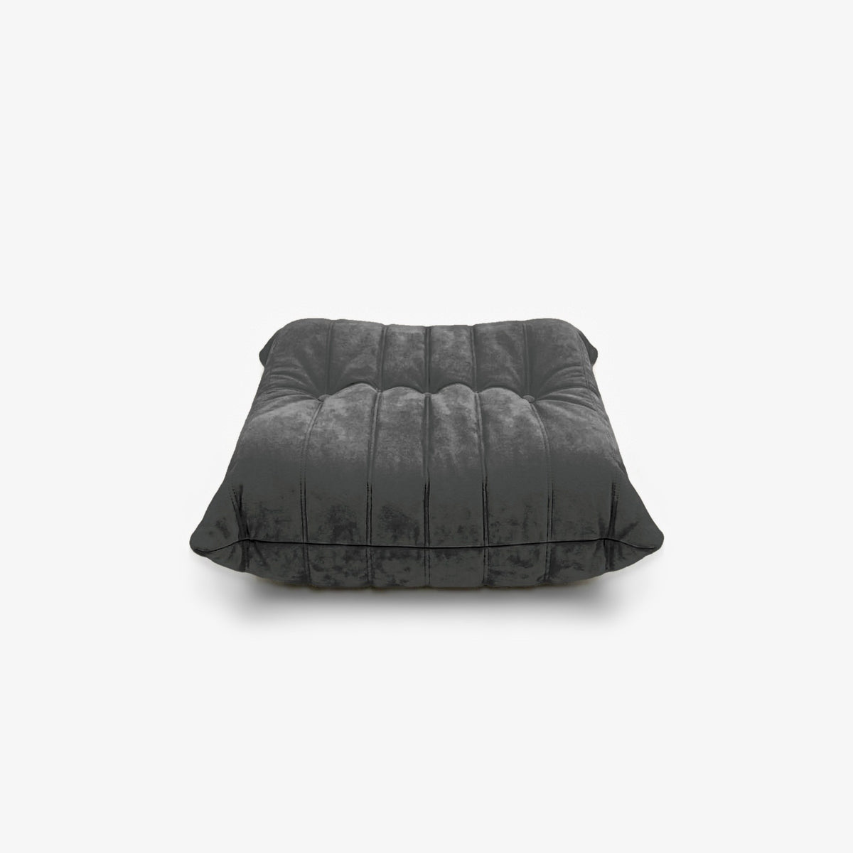 Repose-pieds ROMY effet daim Anthracite, vue de profil