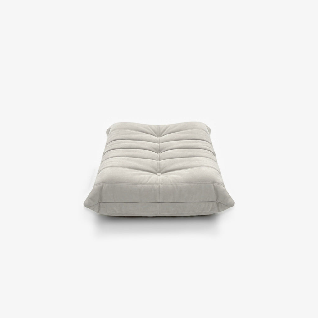 Repose-pieds ROMY effet daim Blanc, vue de face