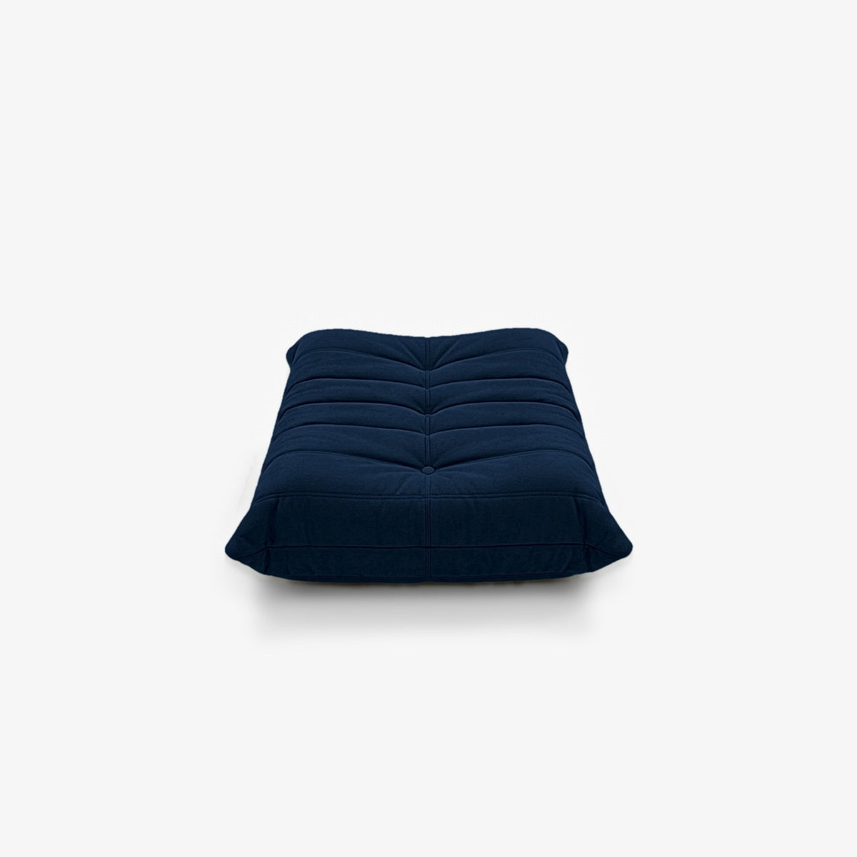 Repose-pieds ROMY effet daim Bleu nuit, vue de face