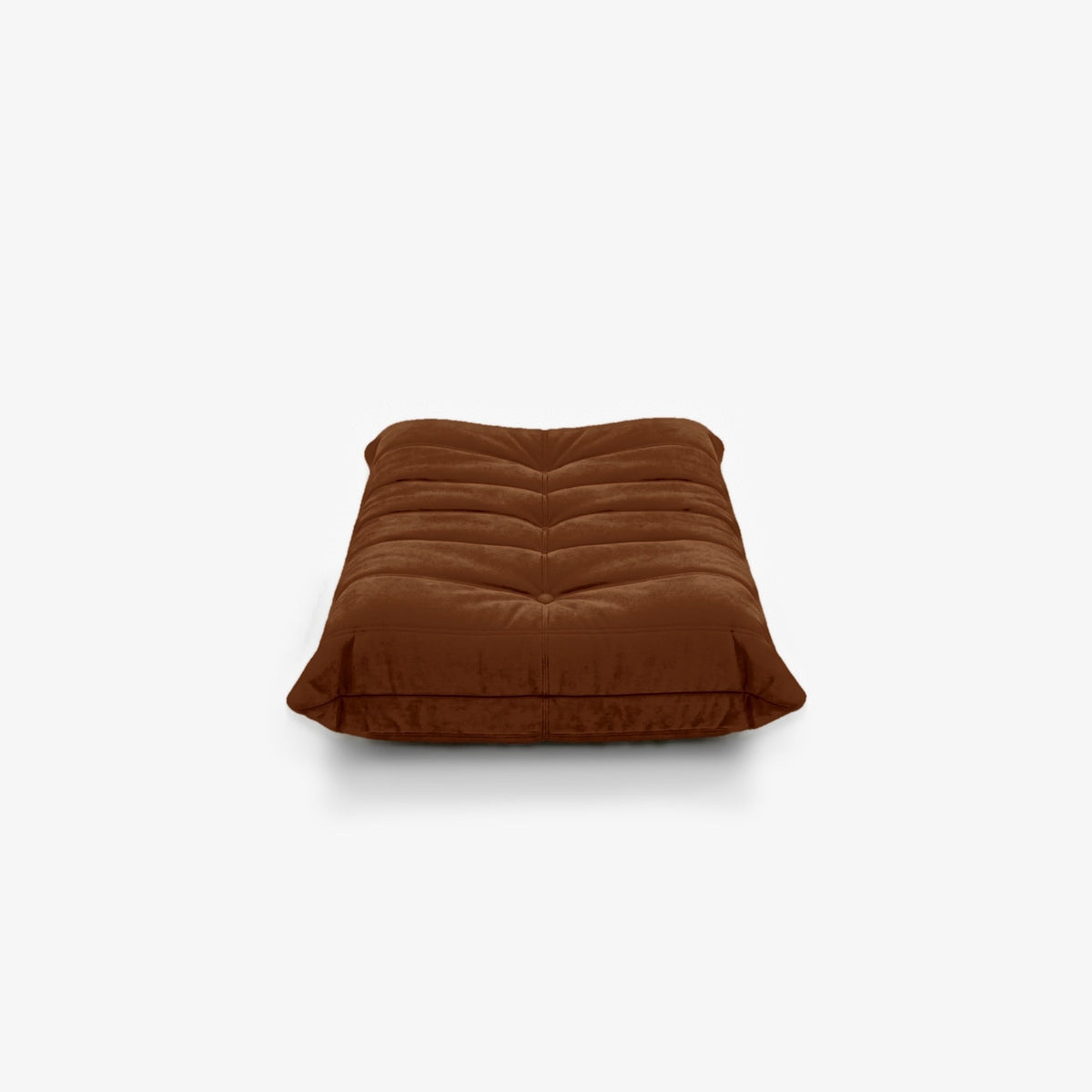 Repose-pieds ROMY effet daim Caramel, vue de face
