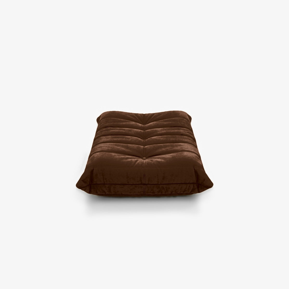 Repose-pieds ROMY effet daim Chocolat, vue de face