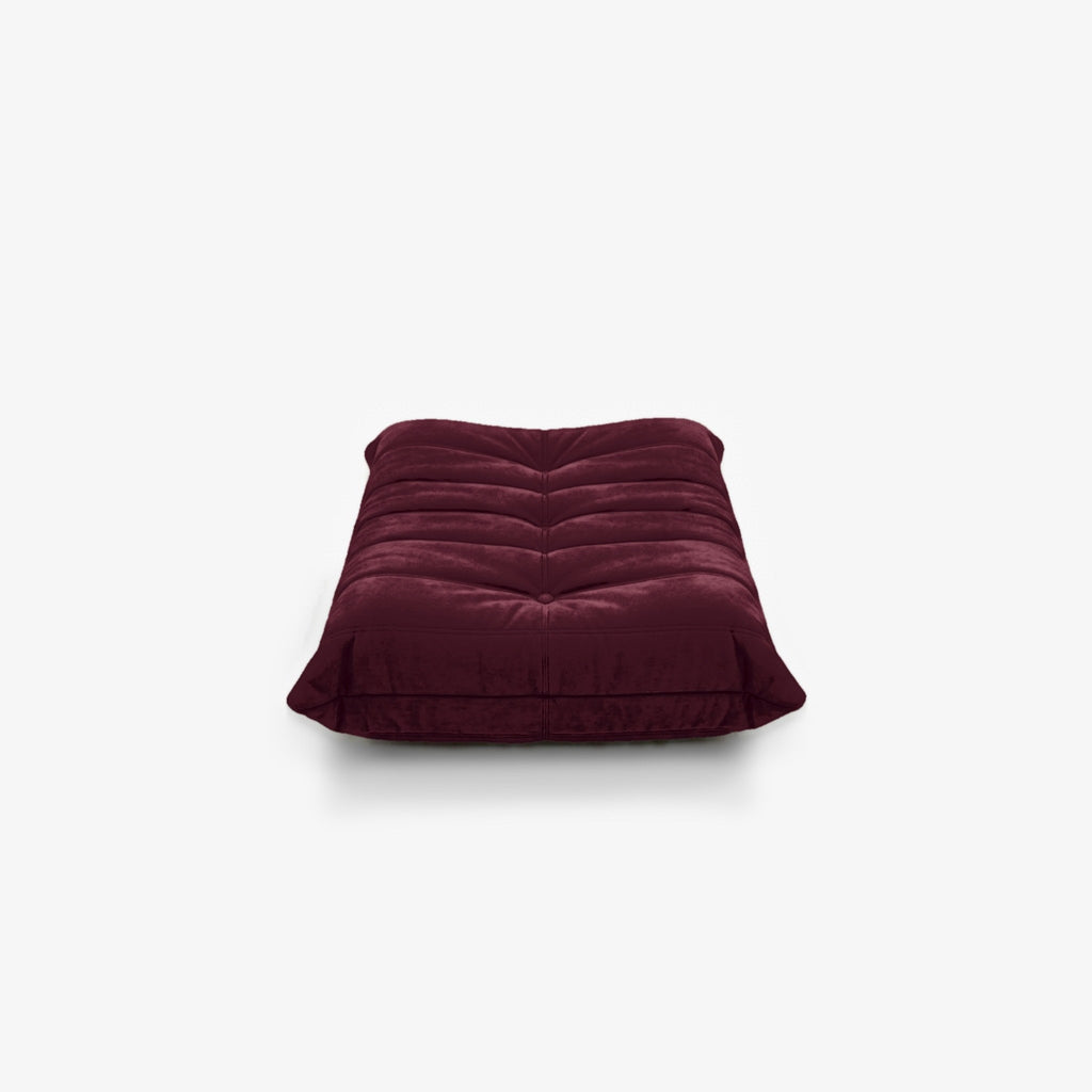Repose-pieds ROMY effet daim Grenat, vue de face