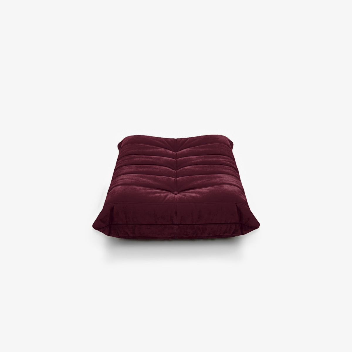 Repose-pieds ROMY effet daim Grenat, vue de face