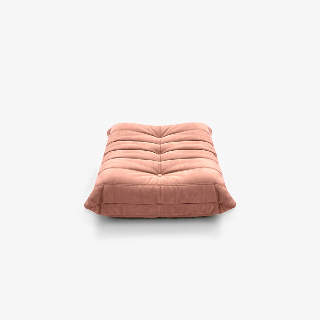 Repose-pieds ROMY effet daim Rose, vue de face