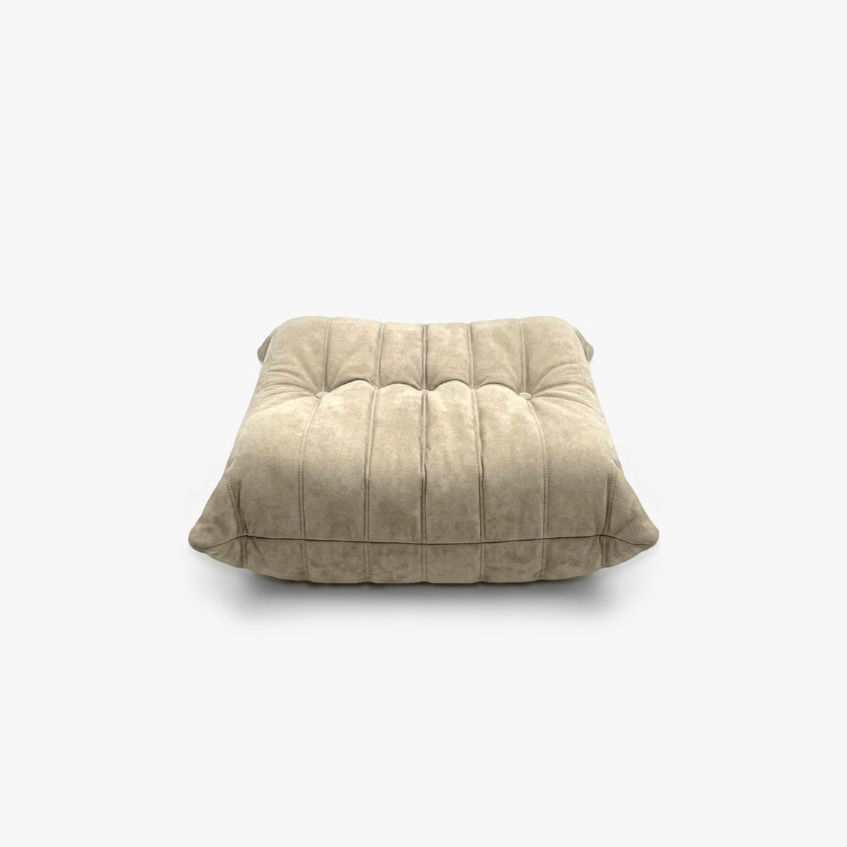 Repose-pieds ROMY effet daim Sable, vue de profil